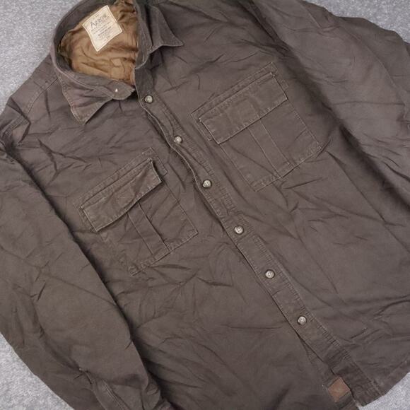 VTG 90s Arrow Blue Jean Co Sun Faded 2XL Brown Long Sleeve Full Snap Work Jacket - Picture 10 of 11